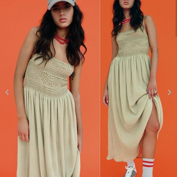 Zara Dresses Zara Green Crochet Dress M Nwt Poshmark